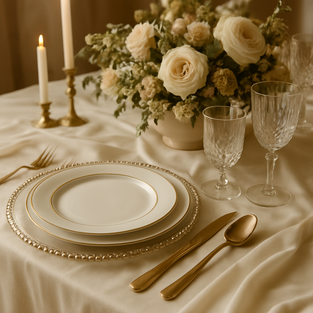 Luxury tablescape with gold details